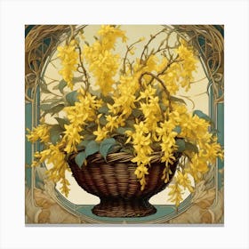 Forsythia Flowers Canvas Print