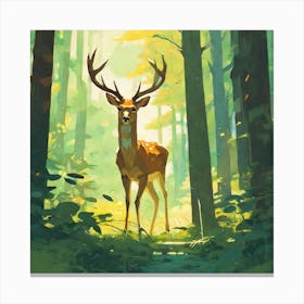 Deer In The Woods 26 Canvas Print