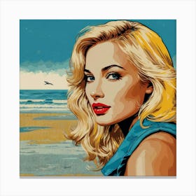 Blonde Beach Babe Canvas Print