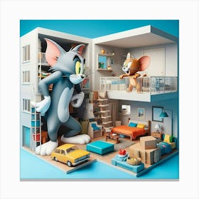 Tom And Jerry House Canvas Print