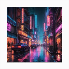 Neon City Art Print 2 Canvas Print