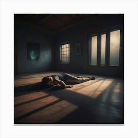 Person Laying On Floor Canvas Print