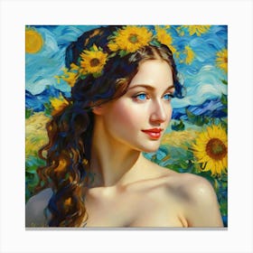 Sunflowers vj Canvas Print