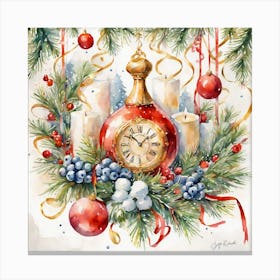 Christmas Clock Canvas Print