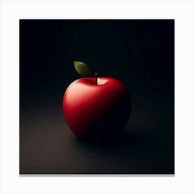 Red Apple Isolated On Black Canvas Print