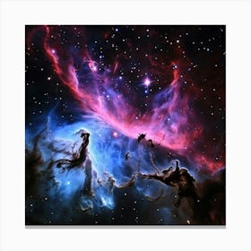 A Galaxy Of Hues Blending Forming A Celestial Pink Nebula Radiant In Cosmic Space Captured As If (4) Canvas Print