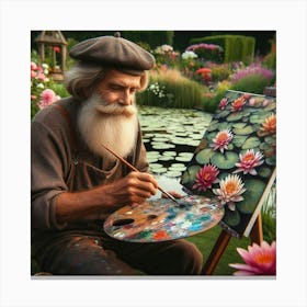 Old Man Water Lilies Canvas Print