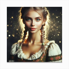 Beautiful Girl With Braids Canvas Print