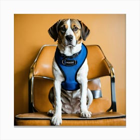 A Photo Of A Dog Sitting On A Chair 2 Canvas Print