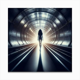 Woman In A Tunnel Canvas Print