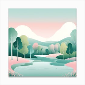 The Lake 9 VECTOR ART Canvas Print