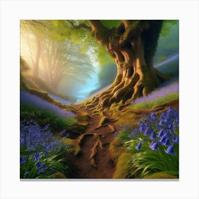 Bluebells In The Forest 13 Canvas Print