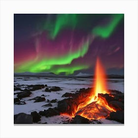 Aurora Borealis In Iceland Canvas Print