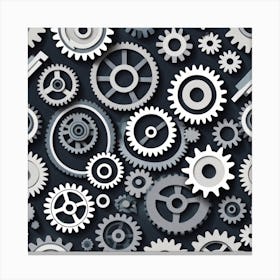 Gears Seamless Pattern 6 Canvas Print