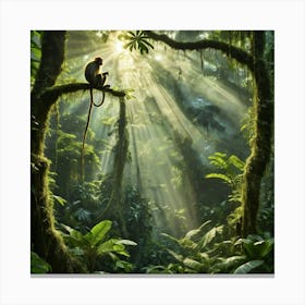 An Aged Yet Vibrant Rainforest Nestled Within The Amazon Basin Towering Trees Pirouette Skyward Canvas Print