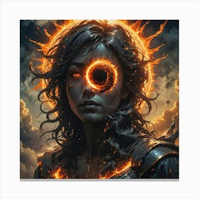 Woman With A Glowing Eye Canvas Print