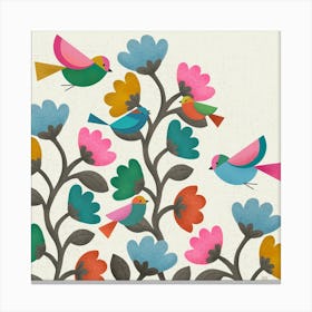 Birds & Blooms Canvas Print