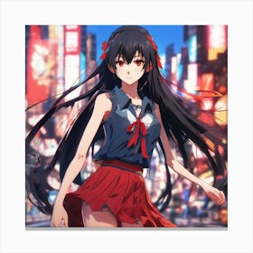 Anime in Red Canvas Print