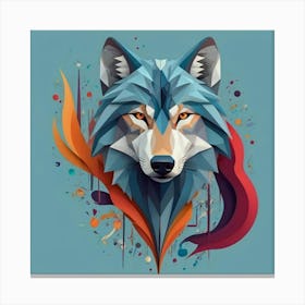 Abstract Wolf Canvas Print