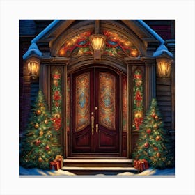 Christmas Door 75 Canvas Print