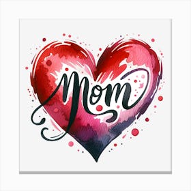 Mom Watercolor Painting Canvas Print