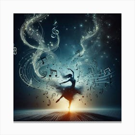 Dancer With Music Notes Canvas Print