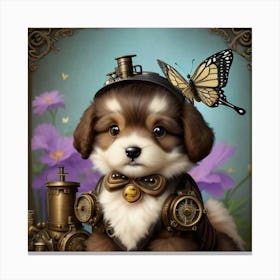 Steampunk Puppy Canvas Print