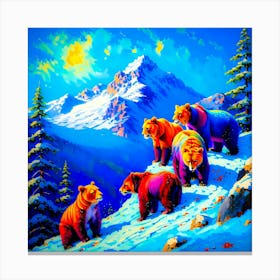 Bears In The Snow Canvas Print