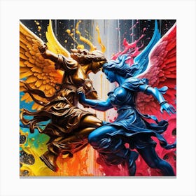 Angels Fighting 2 Canvas Print