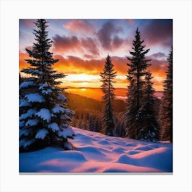 Sunset In The Mountains 77 Canvas Print