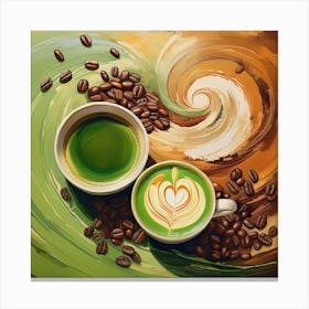 Matcha Latte Art Canvas Print