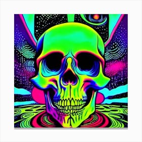 Psychedelic Skull Canvas Print