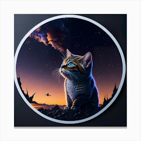 Cat Colored Sky (52) Canvas Print