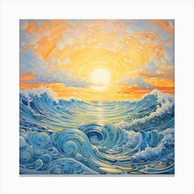 Sunset Over The Ocean 6 Canvas Print