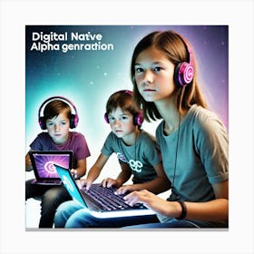 Digital Native Alpha Generation Canvas Print