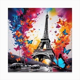 Paris With Butterflies 8 Canvas Print