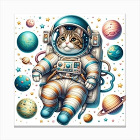 Astronaut Cat Adventure - Wall Print Art Canvas Print