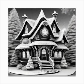 Albedobase Xl Superb Black Santas House Coloring Mandala Of Th 1 Canvas Print