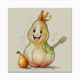 Pear With Guitar Canvas Print