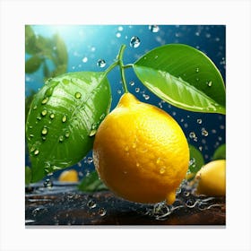 Lemon Ultra Hd Realistic Vivid Colors Highly Detailed Uhd Drawing Pen And Ink Perfect Composi Canvas Print