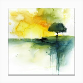 Watercolor Of A Tree 1 Canvas Print