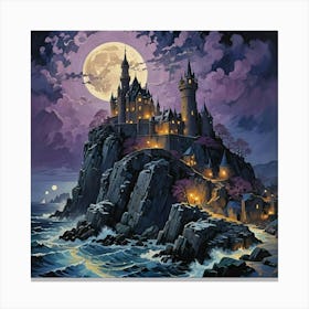 Castle At Night 1 Canvas Print