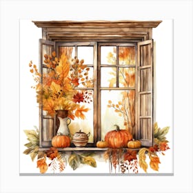 Autumn Window Canvas Print