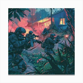 Scouts In The Jungle Canvas Print