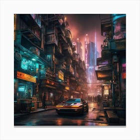 Cyberpunk City Canvas Print