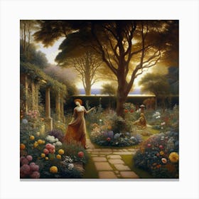 Garden At Dusk Canvas Print