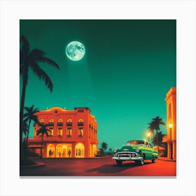 Vintage Car At Night 1 Canvas Print