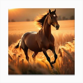 Horse Running In A Field 1 Canvas Print