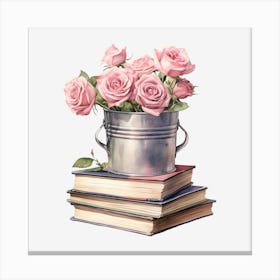 Roses In A Bucket 9 Canvas Print