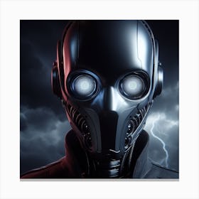 Robot With Glowing Eyes Canvas Print